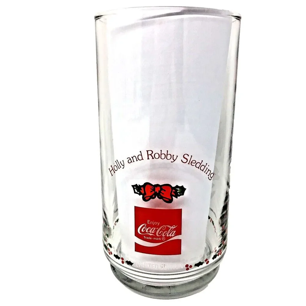 VTG Christmas Holly Hobbie Limited Edtion Coke Tumblers American Greetings Set 4